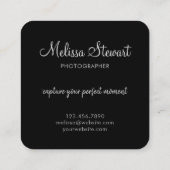 脚本モダン撮影タイポグラフィ スクエア名刺 (裏面)