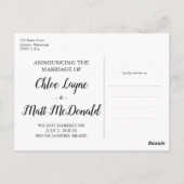 脚本モダン書道の結婚駆け落ち ポストカード (裏面)