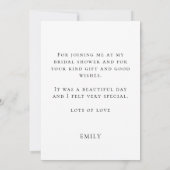 脚本モダン未来のミセスブライダルシャワーありがとう カード (裏面)