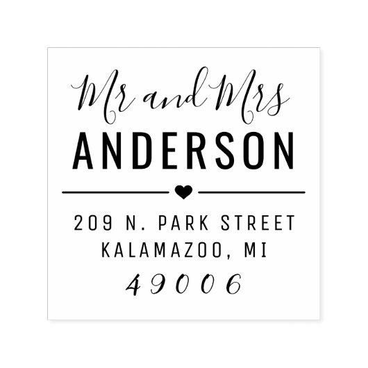 脚本モダン氏の結婚差出人住所 セルフインキングスタンプ (デザイン)