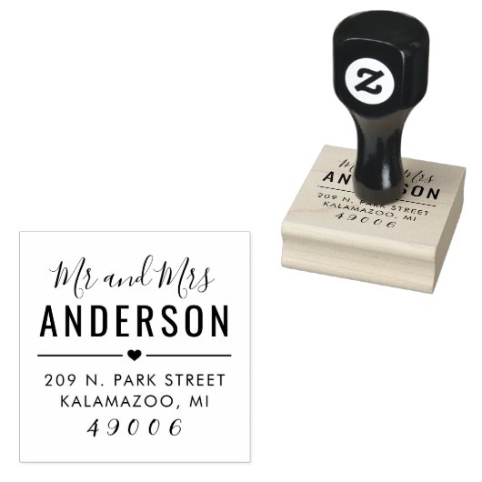 脚本モダン氏の結婚差出人住所 ラバースタンプ (押印)