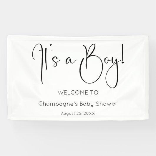 脚本モダン男の子のシャワー 横断幕 (横)