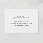 脚本モダン白黒馬ウマ科の撮影 名刺 (裏面)