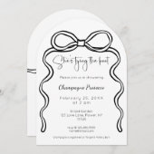 脚本モダン結び結びブライダルシャワー 招待状 (正面/裏面)