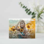 脚本モダン2写真卒業パーティー インビテーションポストカード (スタンド正面)