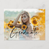 脚本モダン2写真卒業パーティー インビテーションポストカード (正面)