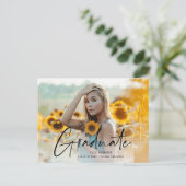 脚本モダン2写真卒業パーティー インビテーションポストカード (スタンド正面)