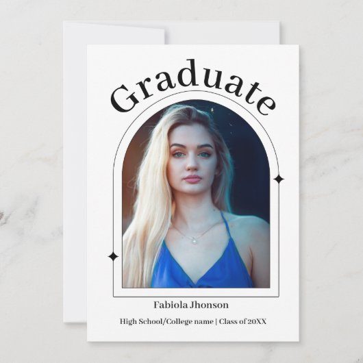 脚本モダン2023女子卒業 案内状 (正面)