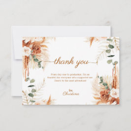 脚本モダンBoho Terracotta写真卒業 サンキューカード