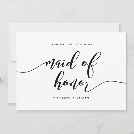 脚本リラックスを下さるぞメイド・オブ・オーナー（花嫁付き添い人） 招待状 (正面)