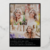 脚本付き スナップショット フォト 卒業式 箔招待状 (裏面)