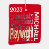 脚本家の並外れたカスタム セラミックオーナメント (右)