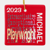 脚本家の並外れたカスタム セラミックオーナメント (正面)