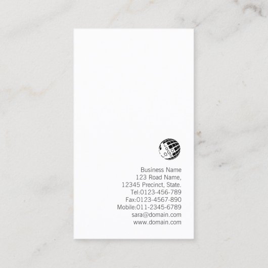 脚本家の文学芸術モノグラムはっきりした 名刺 (裏面)