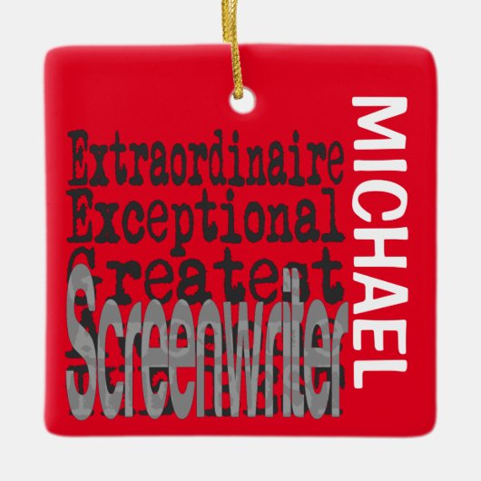 脚本家の超常的カスタム セラミックオーナメント (正面)