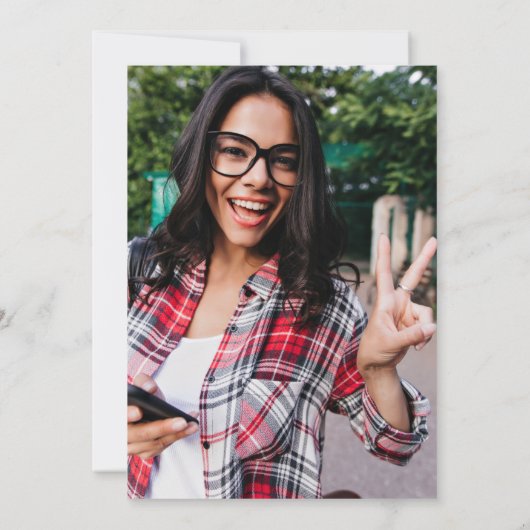 脚本家レモンの花の写真卒業パーティー 招待状 (裏面)