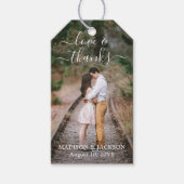 脚本愛と感謝してい2枚結婚の写真ありがとう ギフトタグ (正面)