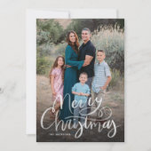 脚本手モダン文字メリークリスマス シーズンカード (正面)