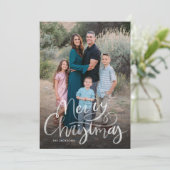 脚本手モダン文字メリークリスマス シーズンカード (スタンド正面)