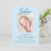 脚本手書き洗礼《キリスト教》洗礼式や命名式フォトボーイ 招待状 (スタンド正面)