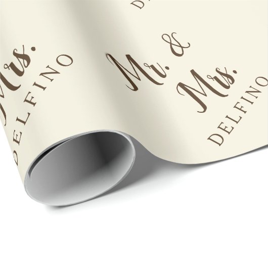 脚本素朴の新婚ミセス・たった今結婚しましたカスタム ラッピングペーパー (ロールコーナー)