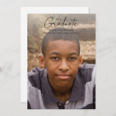 脚本・卒業生ミニマル写真卒業パーティー 招待状 (正面/裏面)