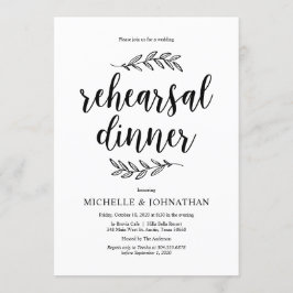 脚素朴本、黒、リ結婚ハーサルディナー 招待状