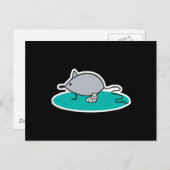 脚間抜けを折ったマウス ポストカード (正面/裏面)