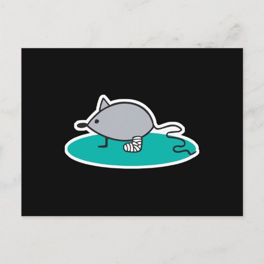 脚間抜けを折ったマウス ポストカード (正面)