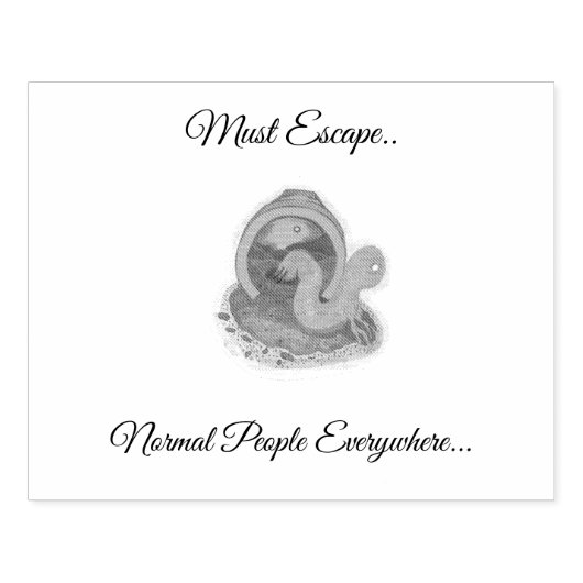 脱出しなければならない…ポッティングされた生き物ゴムのスタンプ ラバースタンプ (インプリント)