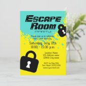 脱出ゲームの誕生日パーティー招待状テンプレート 招待状 (スタンド正面)