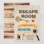 脱出ゲームの誕生日パーティー招待状 招待状 (正面/裏面)