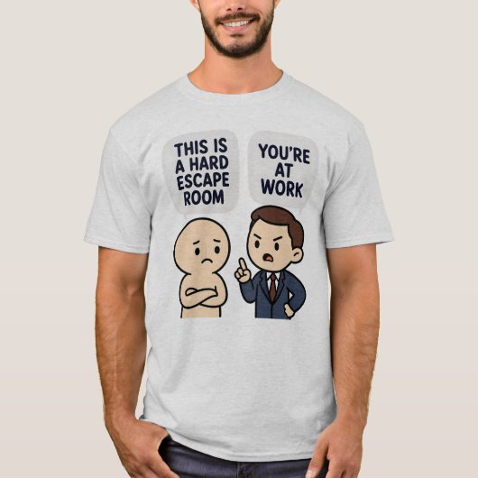 脱出ゲーム難しすぎジョークTシャツ Tシャツ (正面)