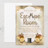 脱出ゲーム ミステリー 誕生日 招待状 子供 ティーン (正面/裏面)