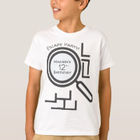 脱出ゲーム+迷路+パーティー グレー 白 Tシャツ