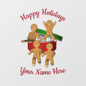 脱出ジンガーブレッドクッキーパーソナライズされたホリデー ウィンドウサイン (シート)