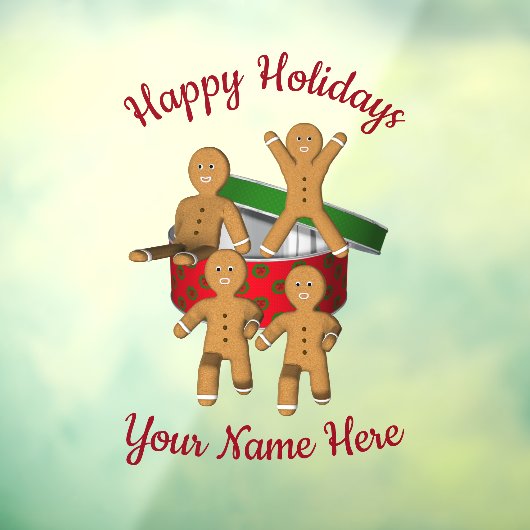 脱出ジンガーブレッドクッキーパーソナライズされたホリデー ウィンドウサイン (シート3)