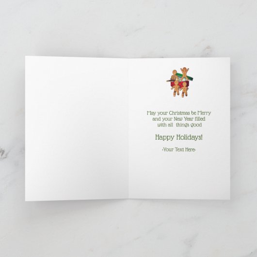 脱出ジンジャーブレッドマンおもしろいクリスマスカード シーズンカード (内部)