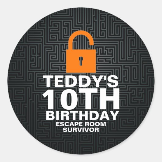 脱出室殺人事件ミステリーゲーム誕生日パーティー ラウンドシール (正面)