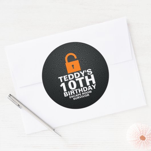 脱出室殺人事件ミステリーゲーム誕生日パーティー ラウンドシール (封筒)