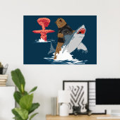 脱出素晴らし – クマのサメ騎兵 ポスター (ホームオフィス)