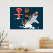 脱出素晴らし – クマのサメ騎兵 ポスター (キッチン)