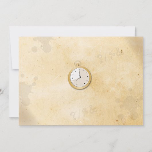 脱出部屋の誕生会の写真の糸口のスパイ 招待状 (裏面)