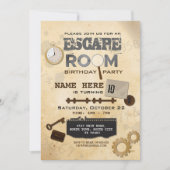 脱出部屋の誕生日のパーティの招待状の糸口のスパイ 招待状 (正面)