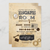 脱出部屋の誕生日のパーティの招待状の糸口のスパイ 招待状 (正面/裏面)