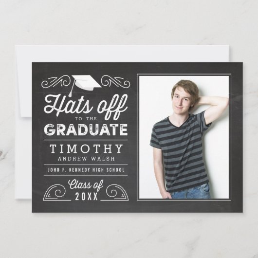 脱帽の卒業式 招待状 (正面)