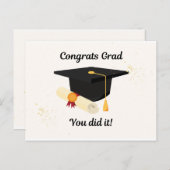 脱帽:卒業カード インビテーションポストカード (正面/裏面)