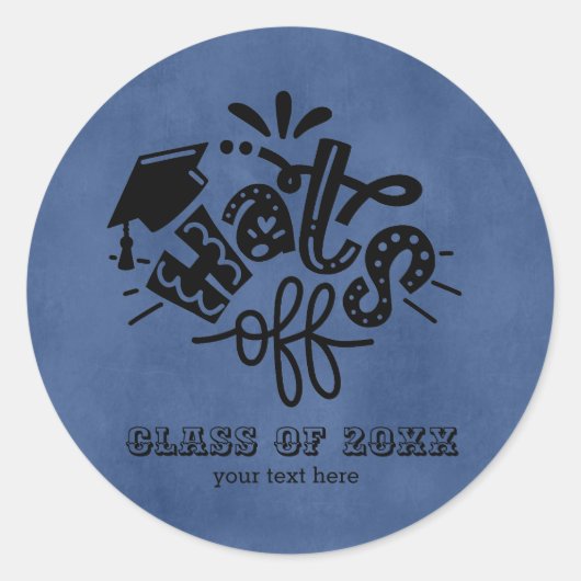 脱帽 – 青 ラウンドシール (正面)