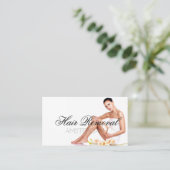 脱毛スキンクリニックバラ金ゴールド大理石 名刺 (スタンド正面)