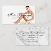 脱毛スキンクリニックバラ金ゴールド大理石 名刺 (正面/裏面)